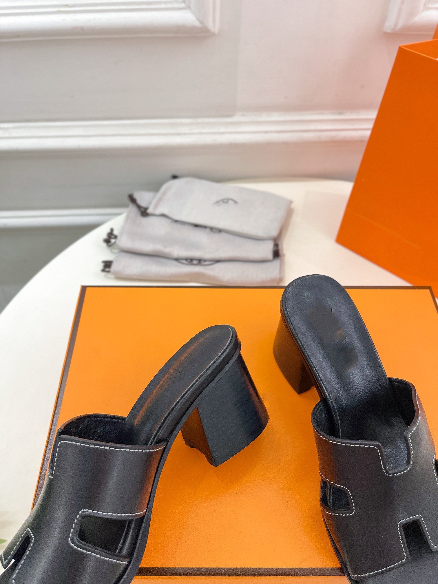 HERMES HELIA 60 SANDAL BLACK