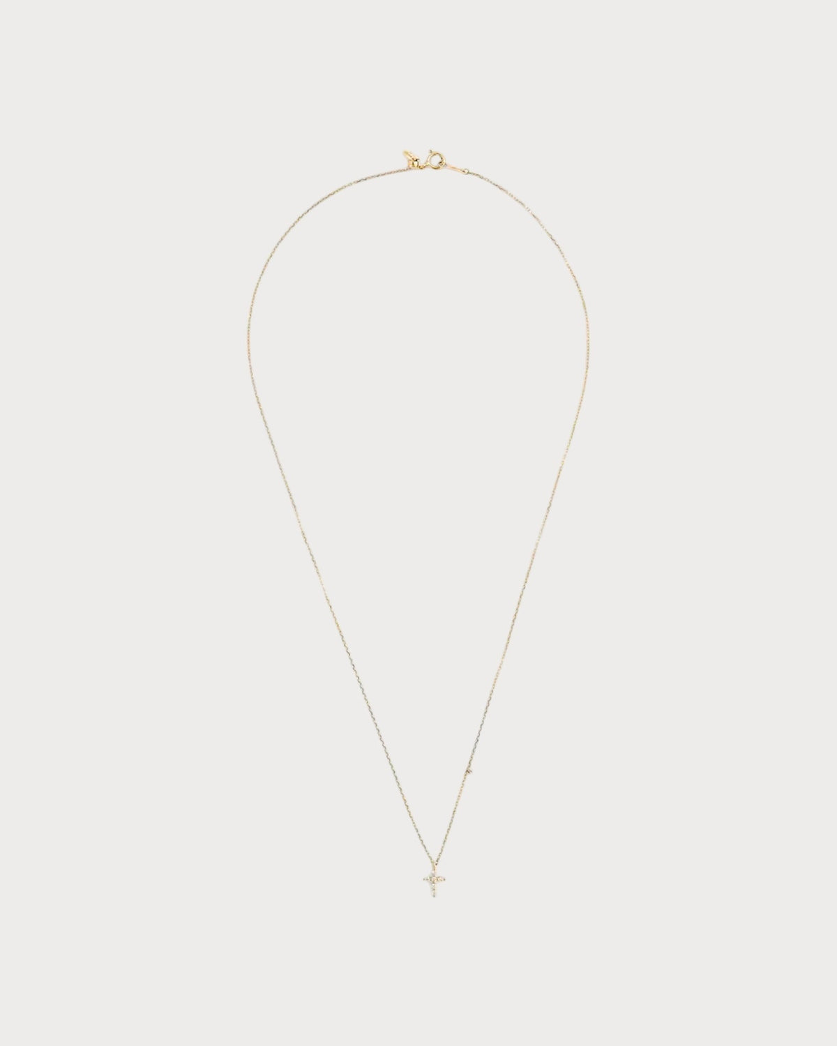 PERSEE Yellow Gold and Diamond Symbols Cross Necklace(Yellow Gold)