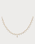 PERSEE Yellow Gold and Diamond Triangle Tennis Necklace(Yellow Gold)