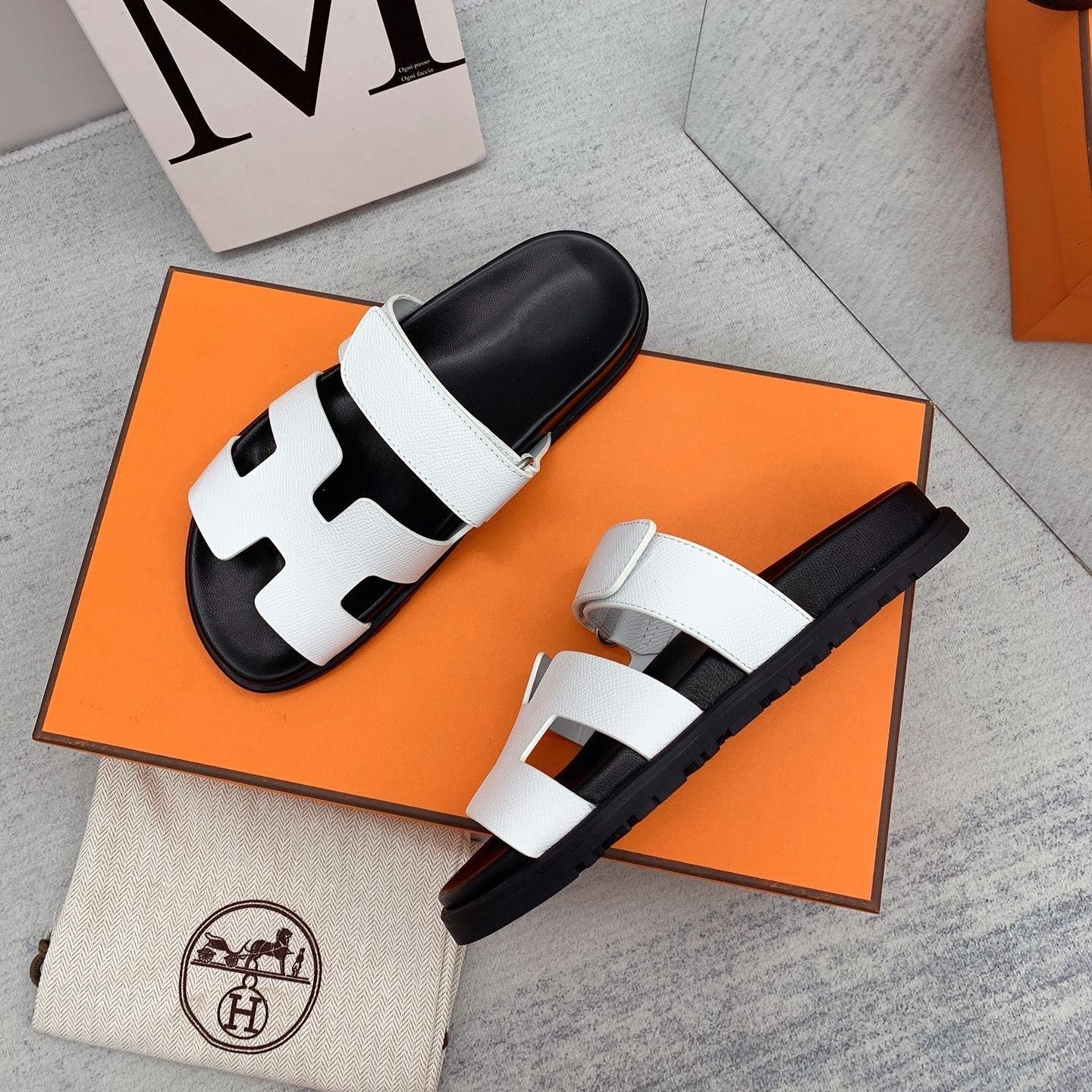 HERMES Chypre Sandal White